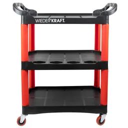 WDK-819 Тележка открытая пластиковая для детейлинга, 3 полки