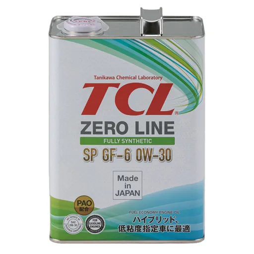 TCL Масло моторное TCL Zero Line Fully Synth, Fuel Economy, SP, GF-6, 0W-30, 4 л - 1