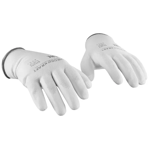 WDK-PU01W / XL Перчатки белые защитные эластичные из нейлона с покрытием, 1 пара, размер XL - 1