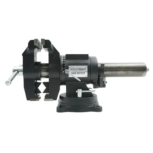 WDK-BV125D Профессиональные слесарные тиски 125 мм, регулировка в двух плоскостях 360 градусов - 1
